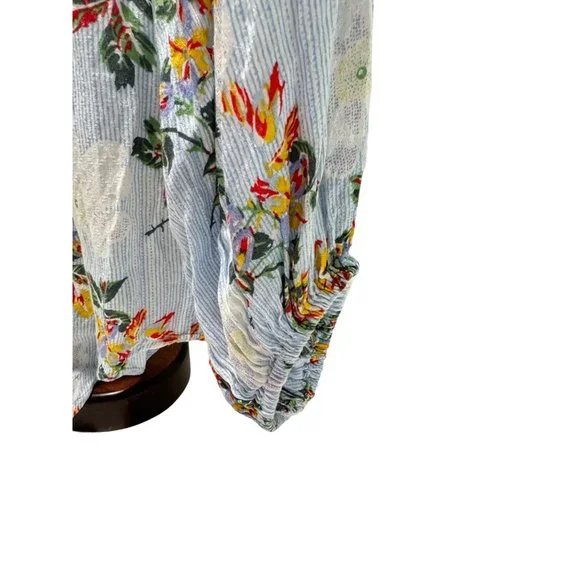 Anthropologie MAEVE Blue Yellow Red Floral Blouse Top Flowy Women’s Small Size 4 - Picture 6 of 8